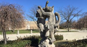 Limestone sculpture whack, whack, paddy whack